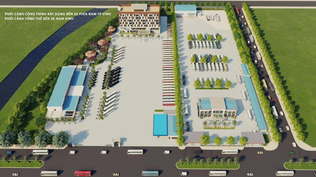 Bến được cấp ph&eacute;p x&acirc;y dựng v&agrave;o năm 2020, với ti&ecirc;u chuẩn bến xe Loại 3, phục vụ tiếp nhận, trung chuyển h&agrave;nh kh&aacute;ch từ Vinh đi c&aacute;c huyện v&agrave; nhiều tỉnh th&agrave;nh trong nước. Trong đ&oacute;, tập trung ch&iacute;nh sẽ l&agrave; c&aacute;c tuyến đi ph&iacute;a Nam tỉnh.