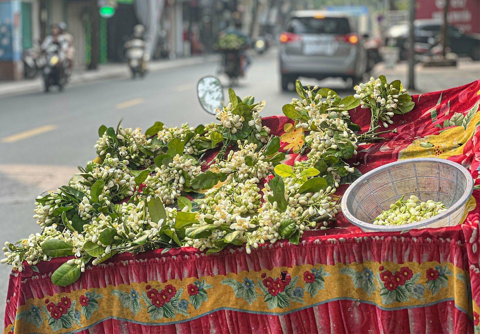 Th&aacute;ng Ba về, b&aacute;o hiệu m&ugrave;a hoa bưởi tới. Những ng&agrave;y n&agrave;y, nhiều tuyến phố tại H&agrave; Nội như Mai Xu&acirc;n Thưởng, Qu&aacute;n Th&aacute;nh, Thụy Khu&ecirc;, H&agrave;ng Ngang, H&agrave;ng Đ&agrave;o, chợ Đồng Xu&acirc;n, chợ H&agrave;ng Da&hellip; xuất hiện c&aacute;c xe h&agrave;ng rong chở đầy ắp những ch&ugrave;m hoa bưởi, hương thơm lan tỏa cả đoạn đường d&agrave;i.