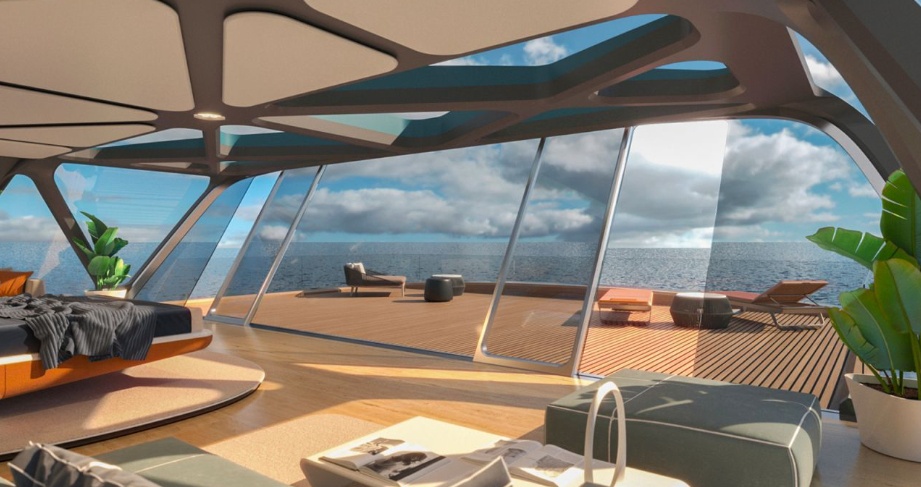 &ldquo;T&agrave;u Pegasus l&agrave; &yacute; tưởng ho&agrave;n to&agrave;n c&oacute; thể thực hiện được trong tương lai gần của ng&agrave;nh c&ocirc;ng nghiệp du thuyền khi ch&uacute;ng ta hướng tới tương lai bền vững m&agrave; ở đ&oacute;, con người v&agrave; m&aacute;y m&oacute;c sống h&ograve;a điệu thay v&igrave; cạnh tranh&rdquo;, theo &ocirc;ng Forakis. Ảnh - Jozeph Forakis