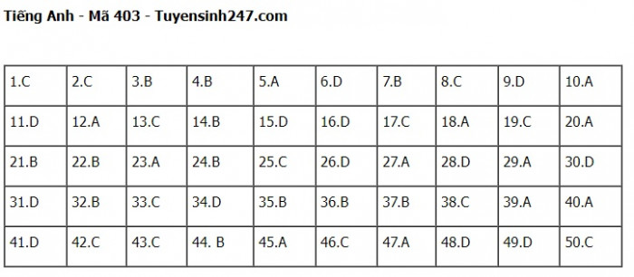 Đ&aacute;p &aacute;n đề thi m&ocirc;n Tiếng Anh THPT Quốc gia 2023 Full m&atilde; đề- Ảnh 3.