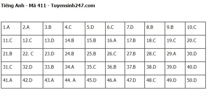 Đ&aacute;p &aacute;n đề thi m&ocirc;n Tiếng Anh THPT Quốc gia 2023 Full m&atilde; đề- Ảnh 11.