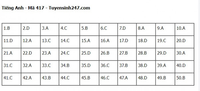 Đ&aacute;p &aacute;n đề thi m&ocirc;n Tiếng Anh THPT Quốc gia 2023 Full m&atilde; đề- Ảnh 17.