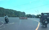 Phạt 6 người phụ nữ ngồi giữa khúc cua tay áo trên đèo Hải Vân chụp ảnh