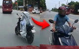 Né xe máy điện chuyển hướng ẩu, ô tô đâm trực diện xe máy