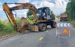 Gấp rút khắc phục sạt lở đèo Ngoạn Mục nối Ninh Thuận - Đà Lạt