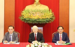 Tổng Bí thư điện đàm cấp cao với Tổng thống Pháp