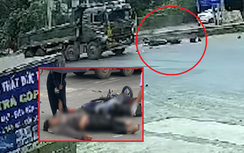 Phóng như bay, xe máy đâm sầm vào đầu xe ben