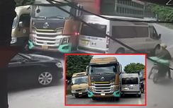 Vượt ẩu giữa khúc cua, xe đầu kéo bị kẹp giữa 2 xe khách