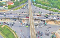 Sau 9 tháng khởi công, hai đơn nguyên cầu đô thị nút giao Mai Dịch thi công thế nào?