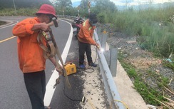 Thiết bị hộ lan quốc lộ 27C ở Khánh Hoà liên tục bị tháo trộm