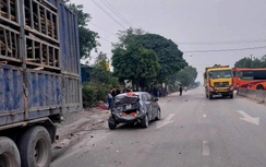 Xe đầu kéo tông liên hoàn 9 xe, một phụ nữ trọng thương