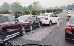 Bốn ô tô đâm liên hoàn, cao tốc Nội Bài – Lào Cai tắc dài