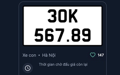 Biển số 30K-567.89 chốt đấu giá hơn 12,5 tỷ sau khi bị bỏ cọc