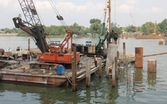 Cảnh làm trụ cầu Bạch Đằng 2 nối Đồng Nai - Bình Dương