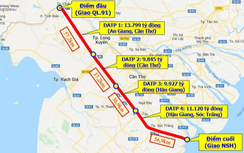 Một gói thầu hơn 2.000 tỷ thuộc cao tốc Châu Đốc - Cần Thơ - Sóc Trăng đã được chỉ định