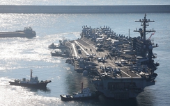 Hàn - Mỹ - Nhật huy động tàu sân bay, khu trục tập trận trên biển