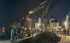 Xuyên đêm thử nghiệm rải bê tông đường cất hạ cánh sân bay Long Thành