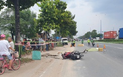 Xe máy trượt cát trên đường, văng vào gầm xe container, người đàn ông tử vong