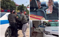 CSGT dùng xe chuyên dụng đưa người đàn ông bị đột quỵ đi cấp cứu