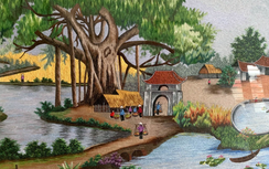 Hồn quê trong những bức tranh thêu tay