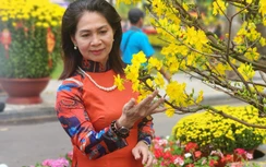 Người dân TP.HCM tranh thủ "check-in" trước giờ khai mạc Hội hoa xuân Tao Đàn