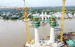 Chuẩn bị hợp long cầu vượt sông Mỹ Tho thuộc dự án cầu Rạch Miễu 2
