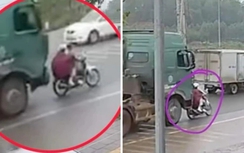 Xe đầu kéo đâm xe máy đi phía trước, 1 người tử vong, 1 người bị thương