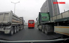 Xe đầu kéo chèn ép, lấn làn khẩn cấp vượt ẩu trên đường vành đai 3