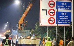 Cắm loạt biển báo phương tiện không vào cao tốc Cam Lộ - La Sơn