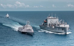 Chiến hạm Mỹ - Hà Lan diễn tập tác chiến chung trên Biển Đông