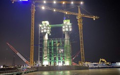 Gần 500 công nhân với 25 mũi thi công dự án cầu Rạch Miễu 2