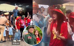 Hòa Minzy gây sốt với khoảnh khắc bị nhắc nhở vì lấn đường khi xem diễu binh tại Điện Biên