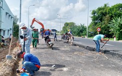 Thi công 280m cuối cùng trên tuyến tránh TP Long Xuyên