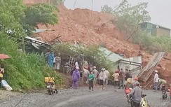 Lại sạt lở đất đè sập nhà bên QL27 qua Lâm Đồng, hai người thương vong