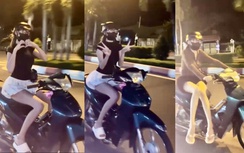 Truy tìm cô gái đi xe biển số Đồng Tháp buông hai tay múa quạt