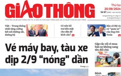 Tin mới nhất, hay nhất trên Báo Giao thông ngày 20/8/2024