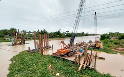 Tiến độ nâng tĩnh không cầu Giồng Găng ở Đồng Tháp ra sao?