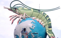 Cận cảnh biểu tượng con tôm trị giá 22 tỷ đồng sắp hoàn tất ở Cà Mau