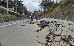 Đèo Măng Đen trên QL24 sụt lún nghiêm trọng