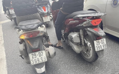 CSGT Hà Nội xác minh hình ảnh hai xe máy SH có chung biển số "tứ quý 9"