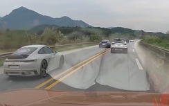 CSGT xác minh đoàn xe Porsche chạy ngược chiều, vượt ẩu trên cao tốc