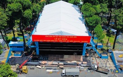 Khán đài, sân khấu hoành tráng chuẩn bị cho lễ diễu binh 30/4 tại TP.HCM