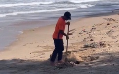 Xử phạt người đàn ông chôn rác trên bãi biển Mũi Né