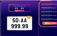Biển số xe máy 50AA-999.99 bất ngờ trúng đấu giá 2,68 tỷ đồng