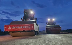 Công trường cao tốc Quảng Ngãi - Hoài Nhơn rộn ràng xuyên đêm, quyết cán đích năm 2025