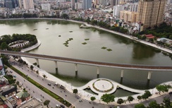 Cận cảnh hồ Đống Đa khoác áo mới