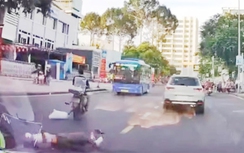 Vượt ẩu, thanh niên đi xe máy gây họa cho người sang đường