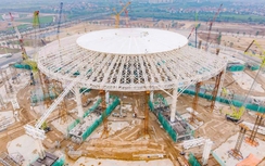 Mái vòm triển lãm A80 mang đậm dấu ấn hơn 10.000 tấn ống thép cỡ lớn Hòa Phát