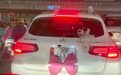 Hà Nội: Đã xác định được danh tính chủ ô tô Mercedes dán nơ che lấp biển số