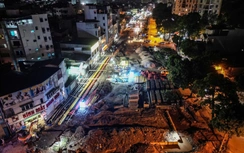 Đêm không ngủ trên công trường Vành đai 2,5: Tất bật thi công đoạn Đầm Hồng - QL1A